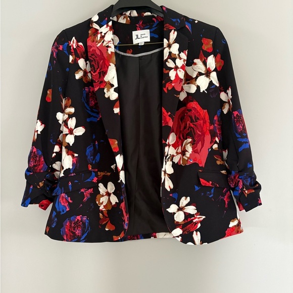 Jules & Leopold Black, Blue, White Red Floral Blazer size Small - Picture 7 of 11